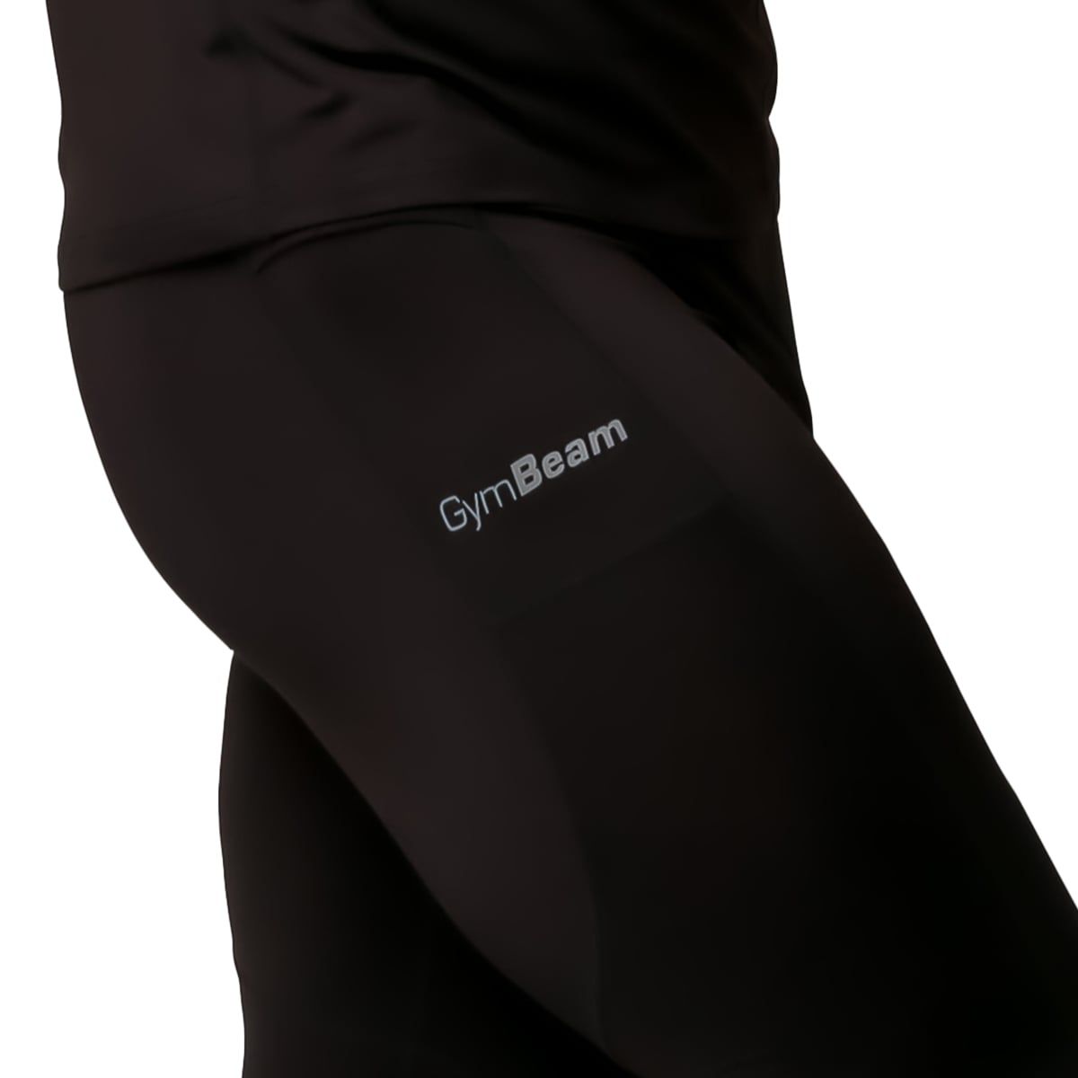 GymBeam Leggings uomo Pulse Running slim neri con tasche laterali