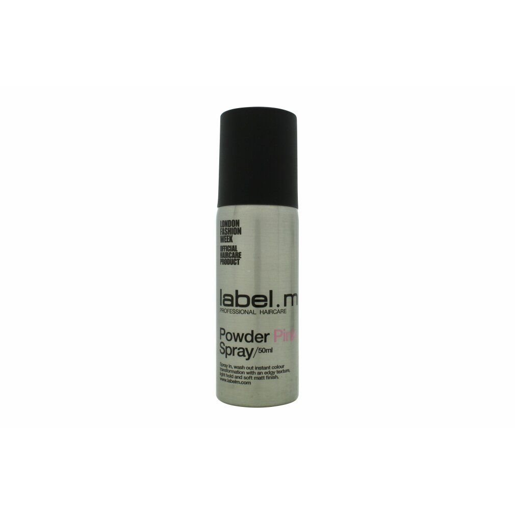 label.m Powder Spray in lattina argentata con tappo nero. 50ml.
