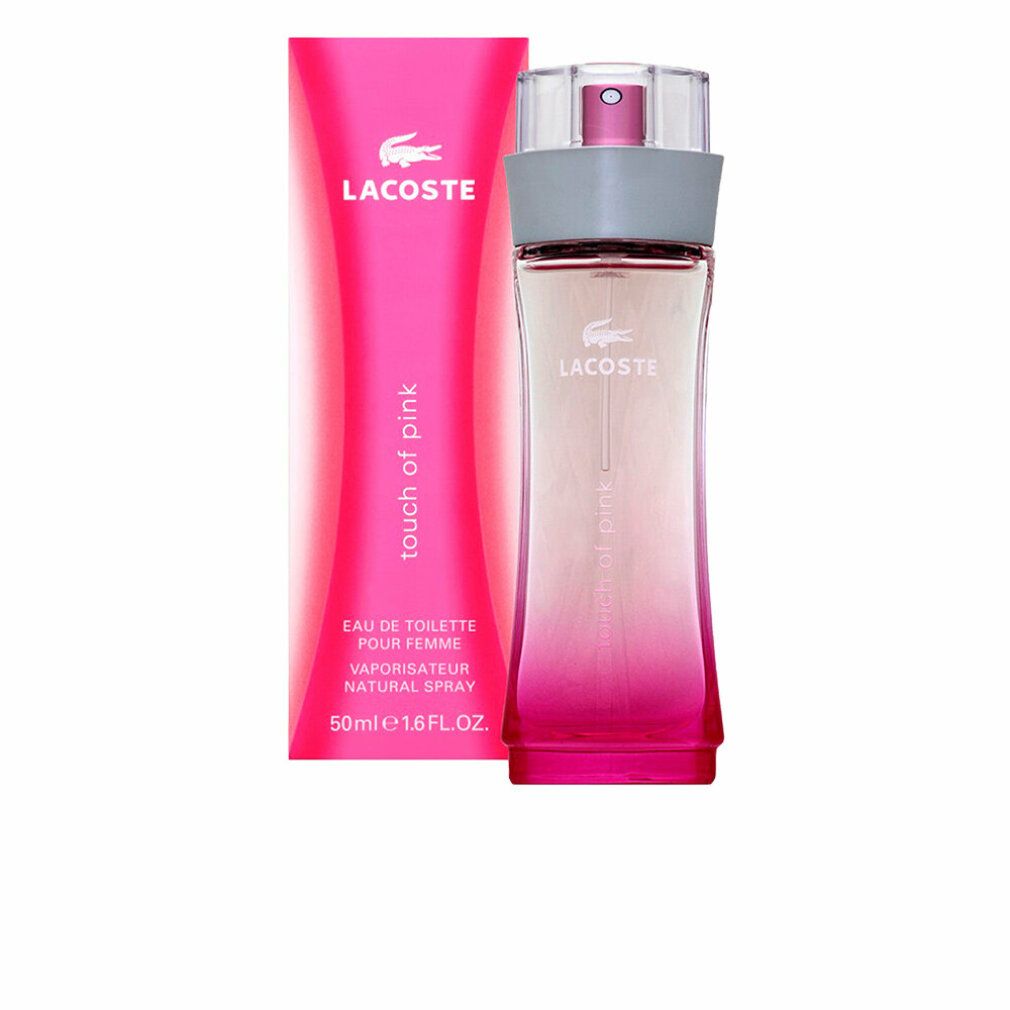 Flacone e confezione Lacoste Touch of Pink Eau de Toilette, 50ml.