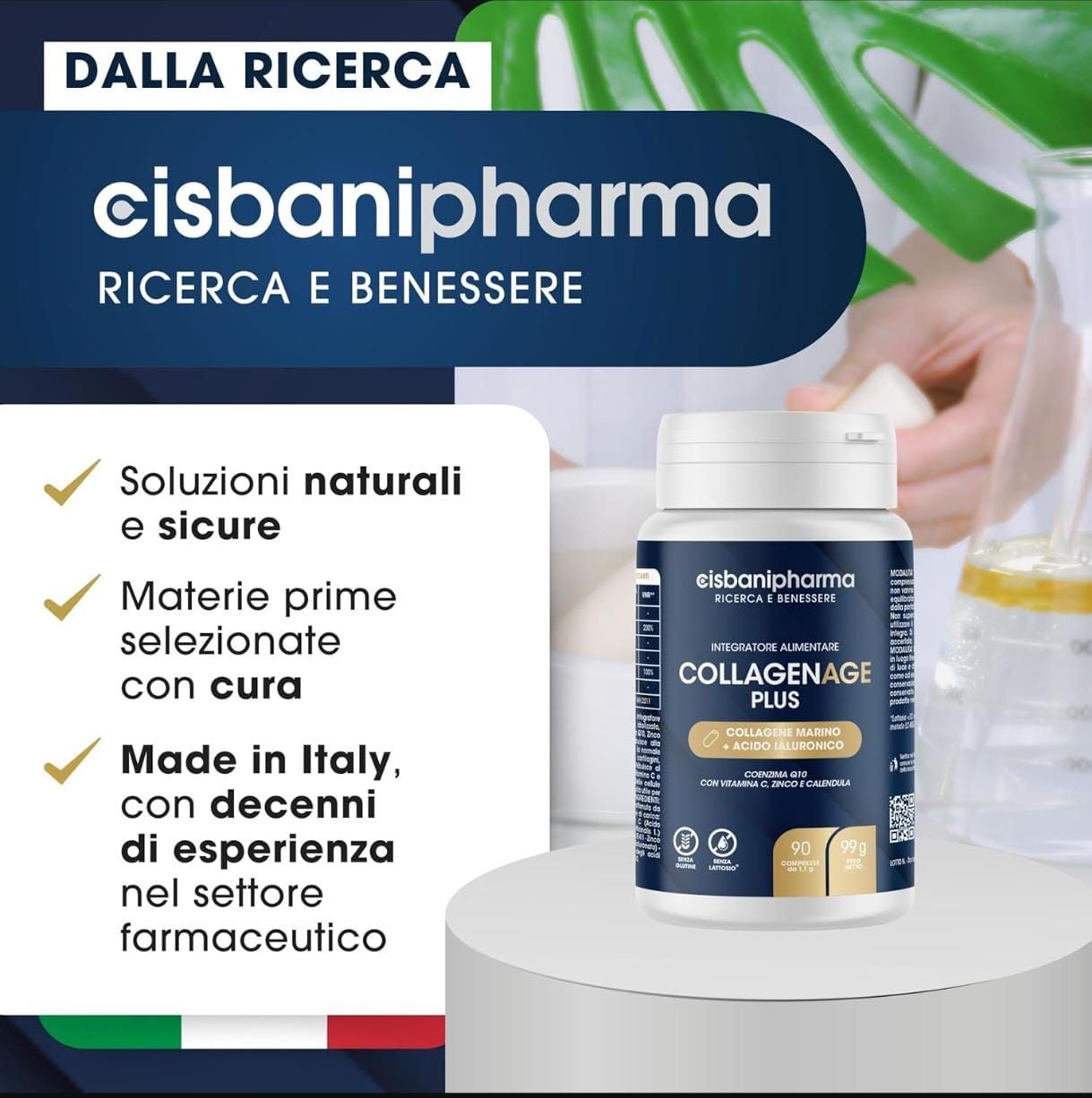 Cisbani Pharma Collagenage Plus - Integratore per pelle e cartilagini