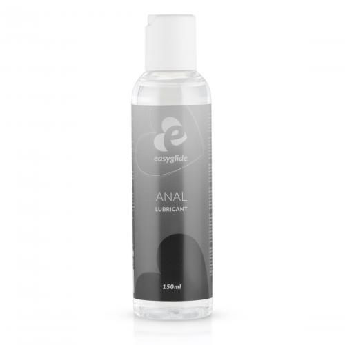 Flacone trasparente con tappo bianco. Etichetta: Easyglide, Anal Lubricant, 150ml.