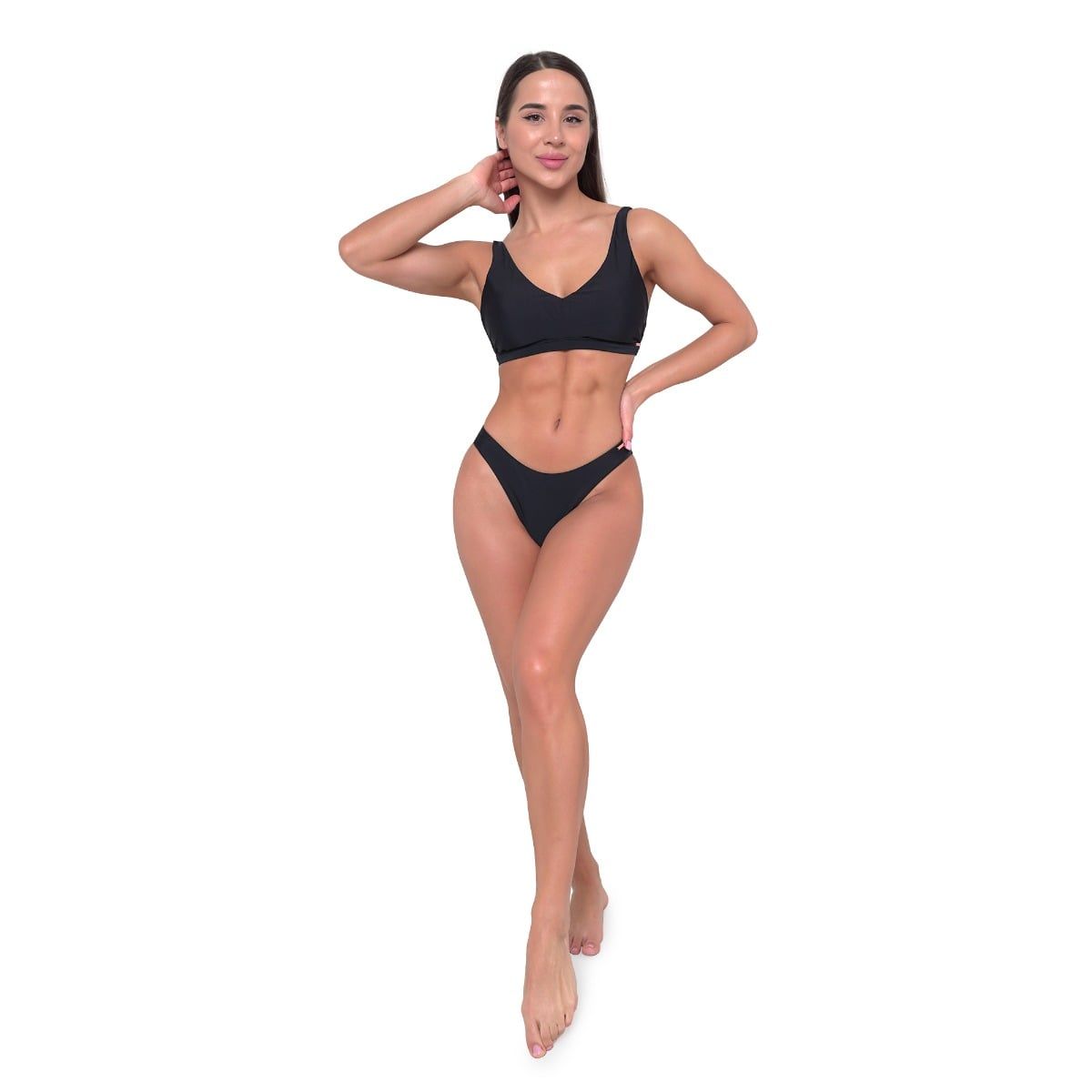 GymBeam Top bikini donna Sport con spalline regolabili Black