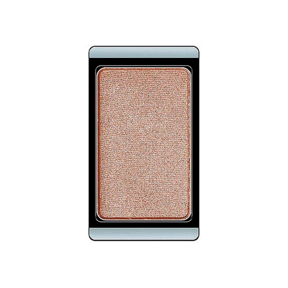 Ombretto rettangolare. Ombretto dorato in un contenitore nero e argento.