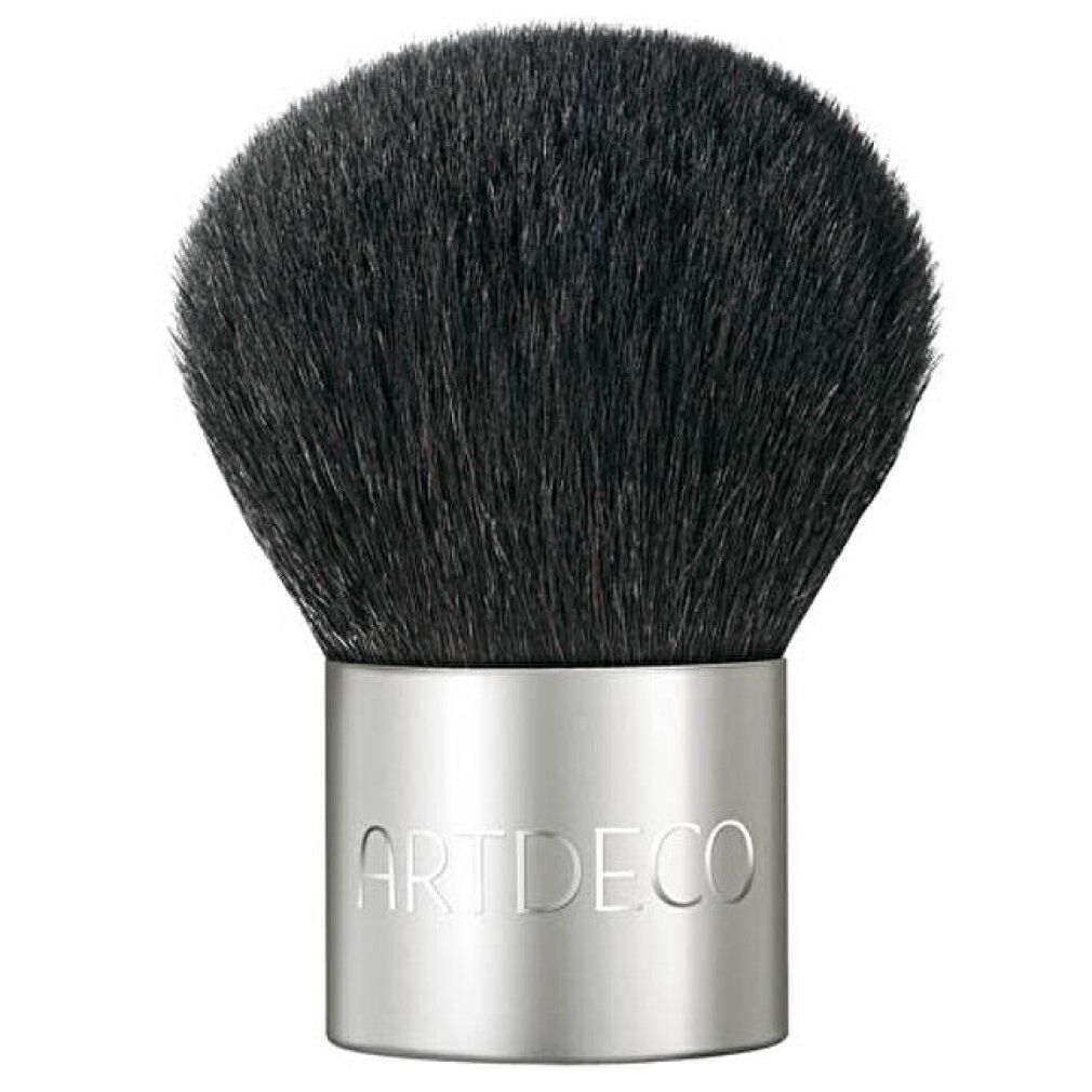 Pennello ARTDECO per cipria minerale, manico argentato, setole nere.