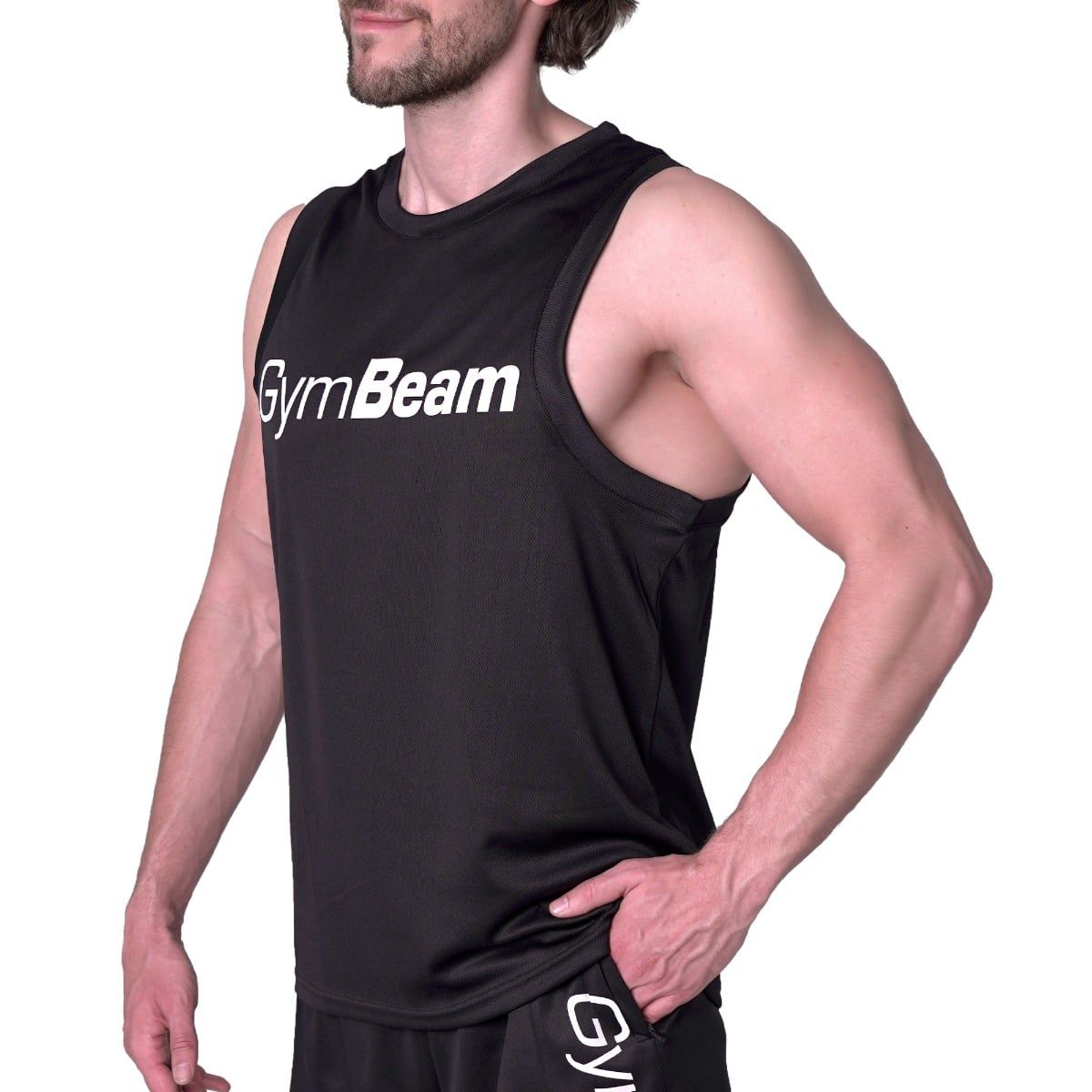 GymBeam Canotta uomo Mesh Essence regular Black
