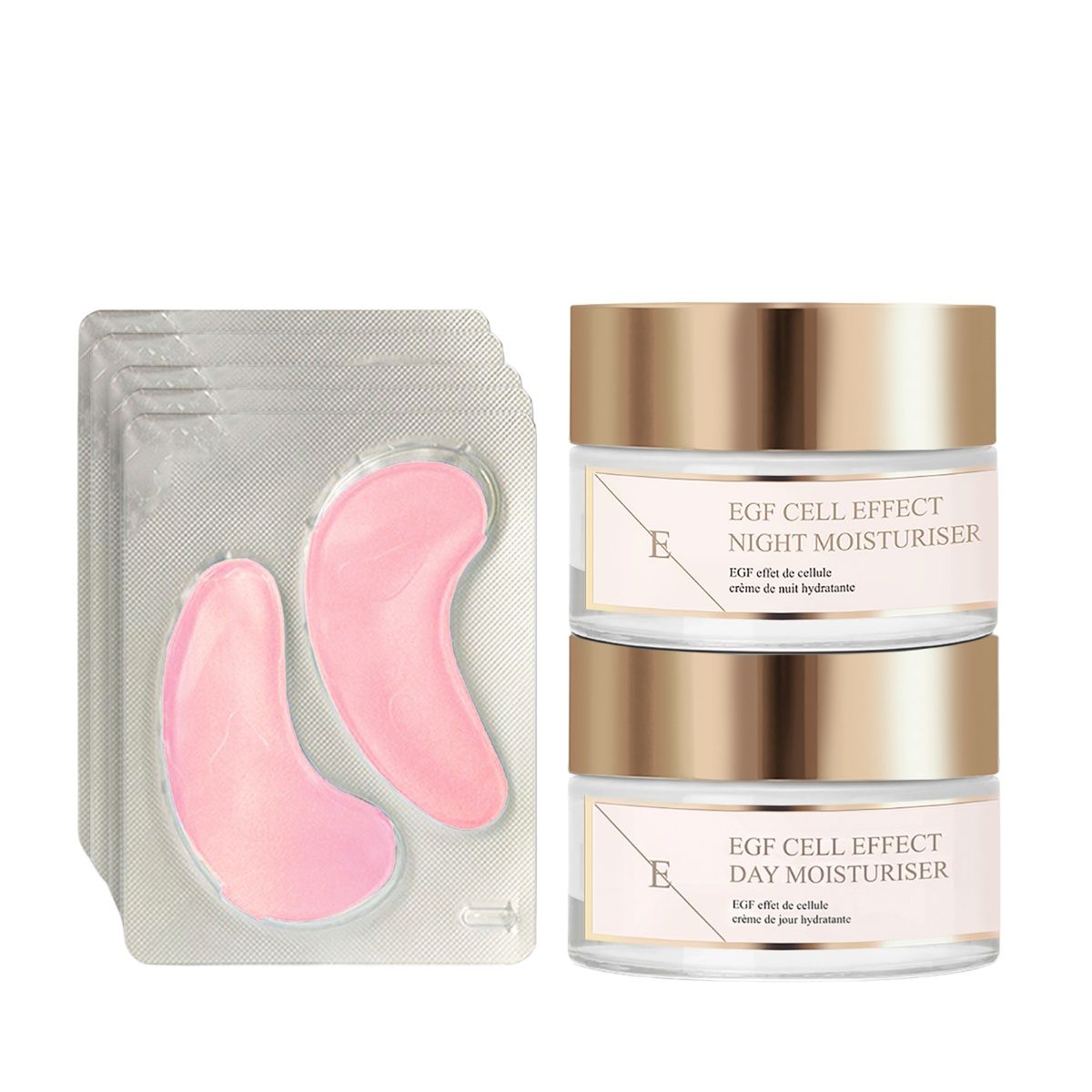 ErthSkin London EGFCrema idratante giorno + EGF  Crema idratante notte + Dischetti occhi ai fiori