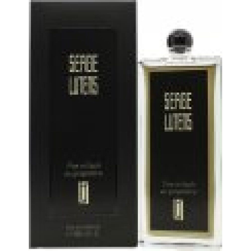 Flacone con etichetta nera e confezione nera. Scritta: Serge Lutens, Five o'clock au gingembre.