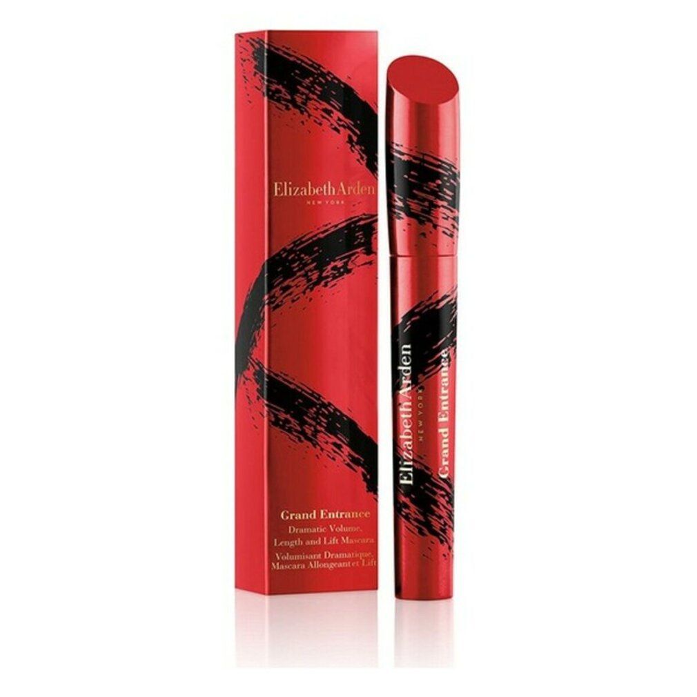 Mascara Elizabeth Arden Grand Entrance e confezione, rosso con scritte nere.