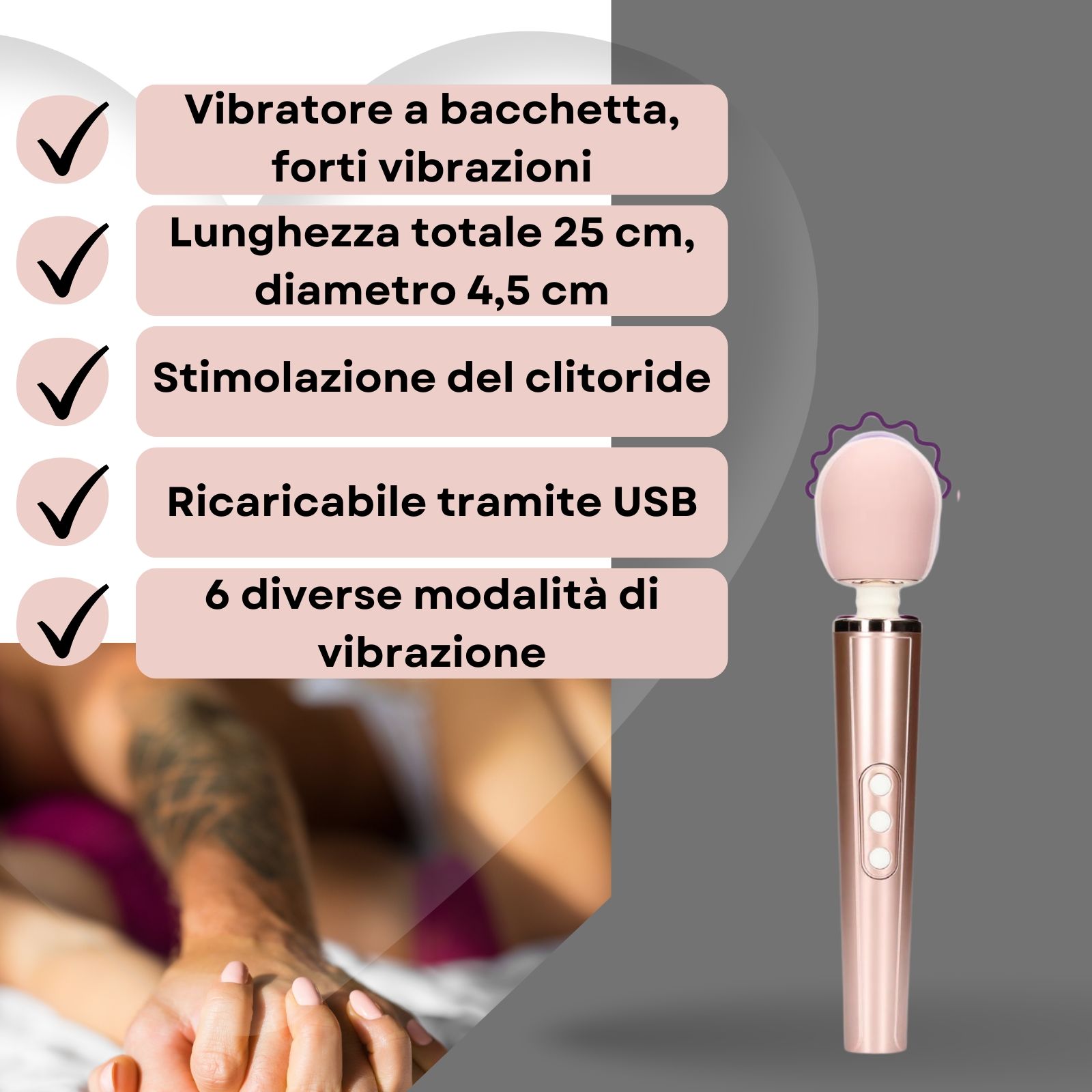 Lovelyness - Vibratore a asta massaggiante - Rosa