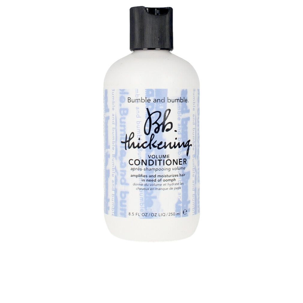 Flacone bianco con tappo nero. Scritta: Bb. thickening Volume Conditioner. 250ml.