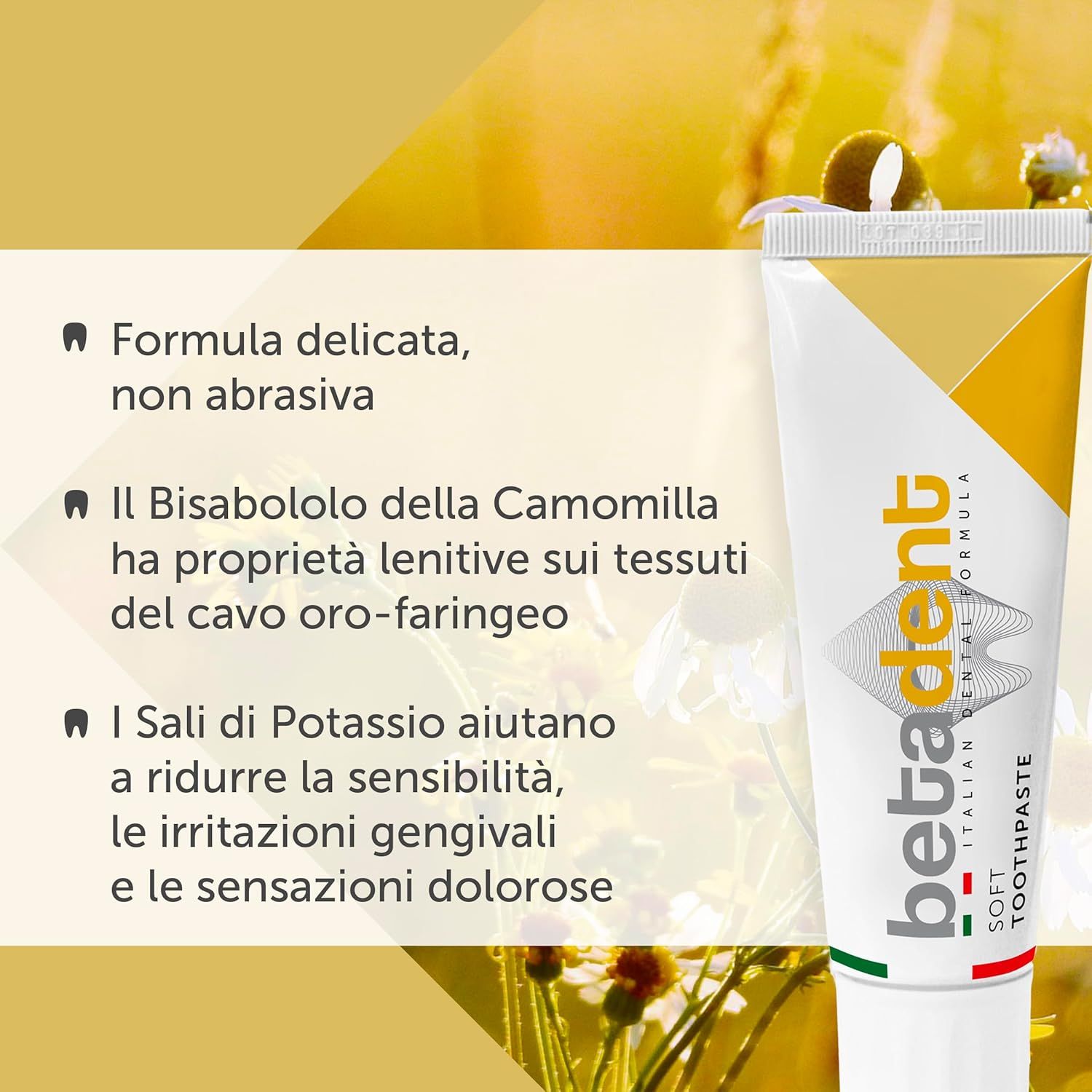 BETADENT - Dentifricio Soft - Denti Sensibili - Con aloe vera e tea tree oil