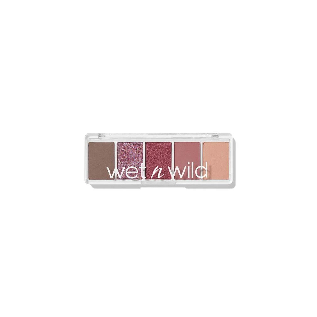 Palette ombretti con sei tonalità. Contenitore trasparente. Scritta: wet n wild.