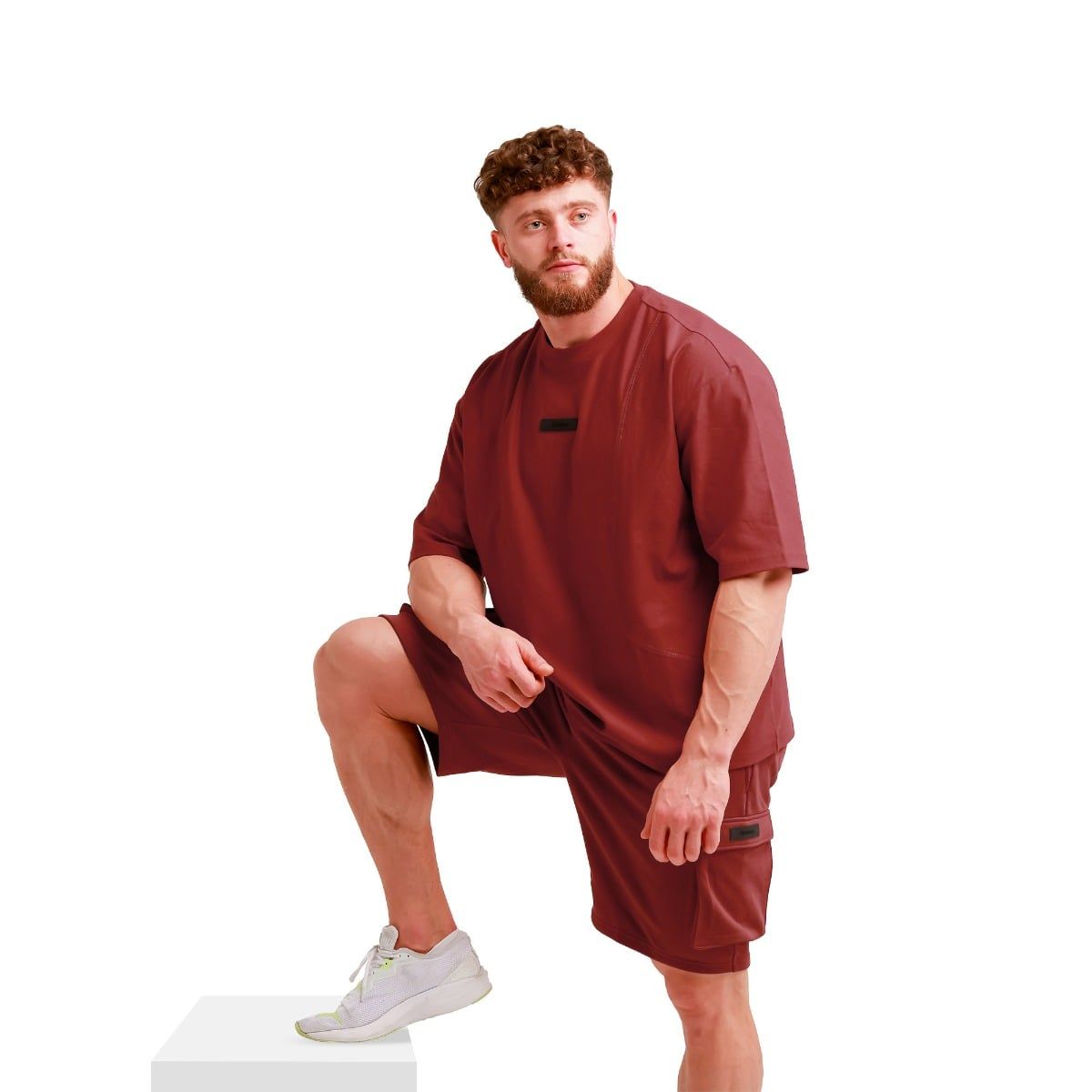 GymBeam Maglietta uomo Unstoppable oversize rossa
