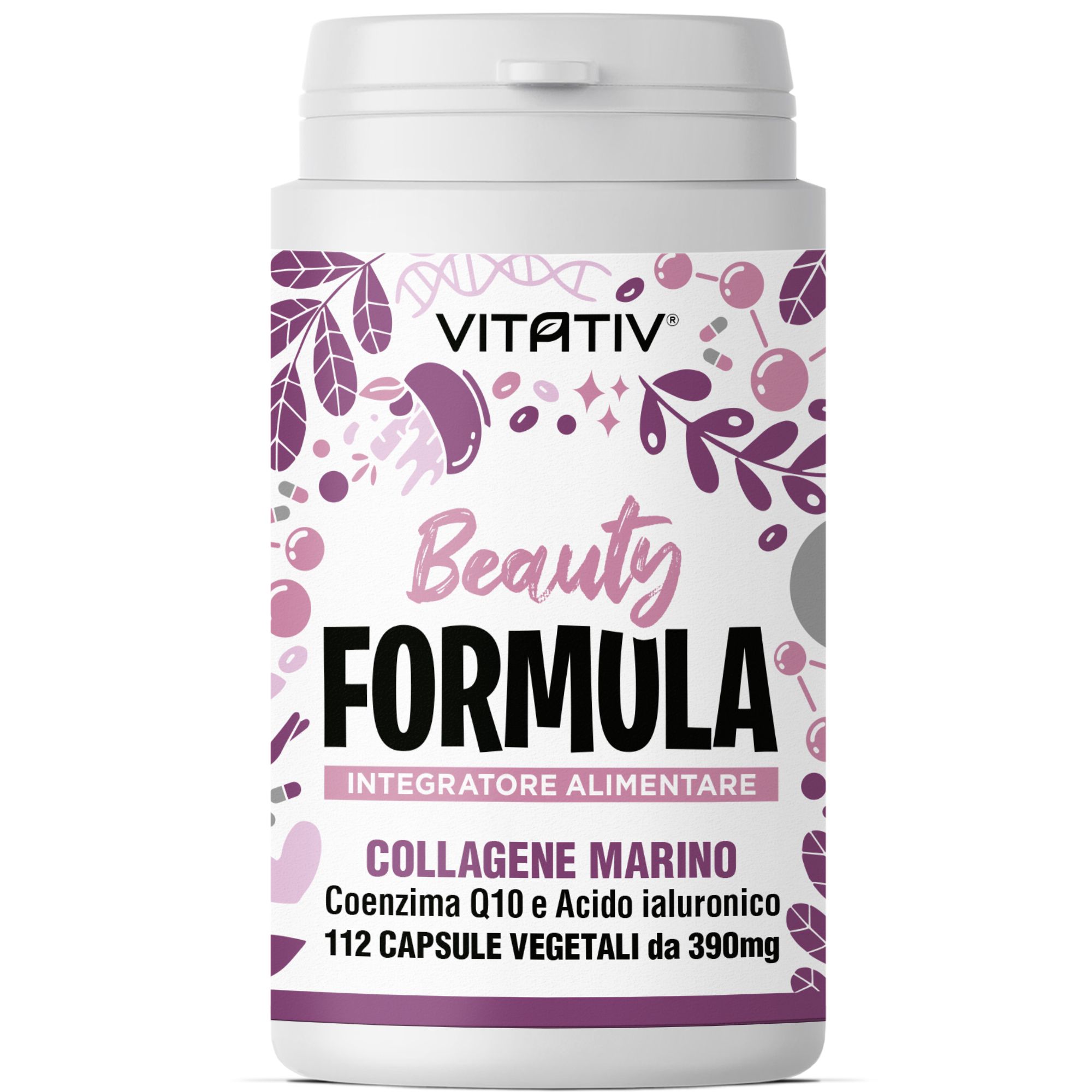 Vitativ® Beauty Formula Collagene Marino Idrolizzato + Coenzima Q10 + Acido Ialuronico - 112 Capsule