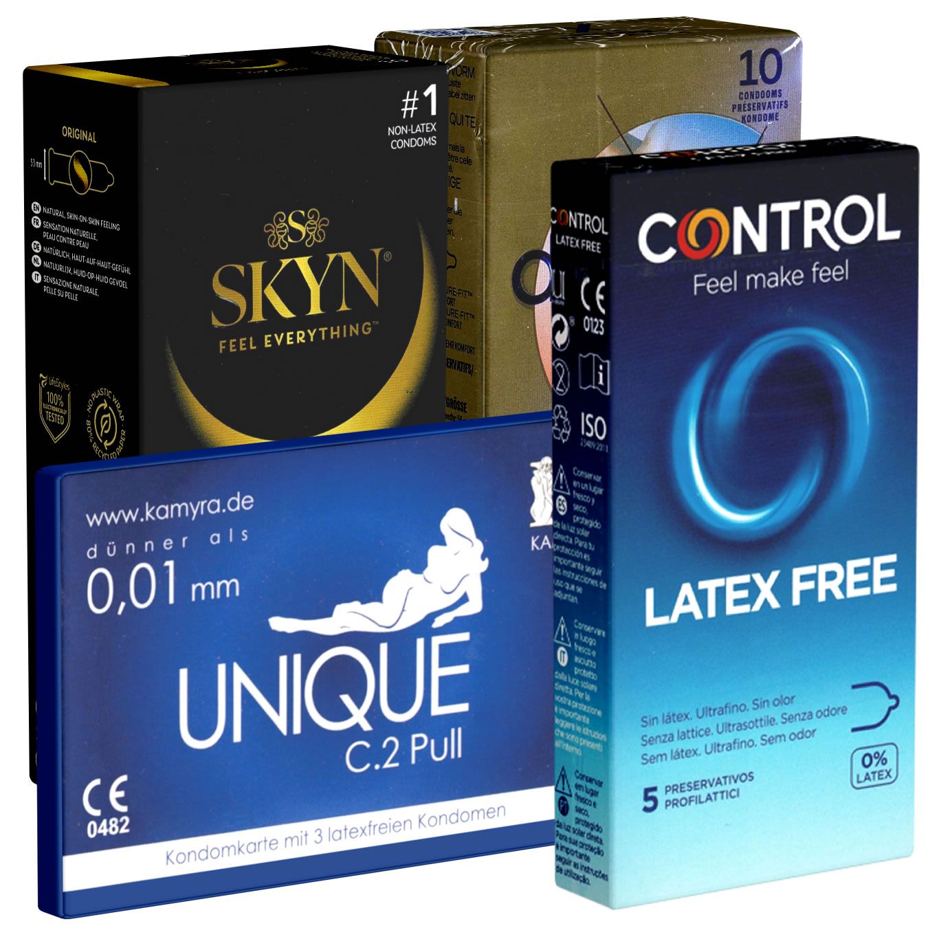 Kondomotheke® Preservativi senza lattice - confezione da 3 varietà (4D)