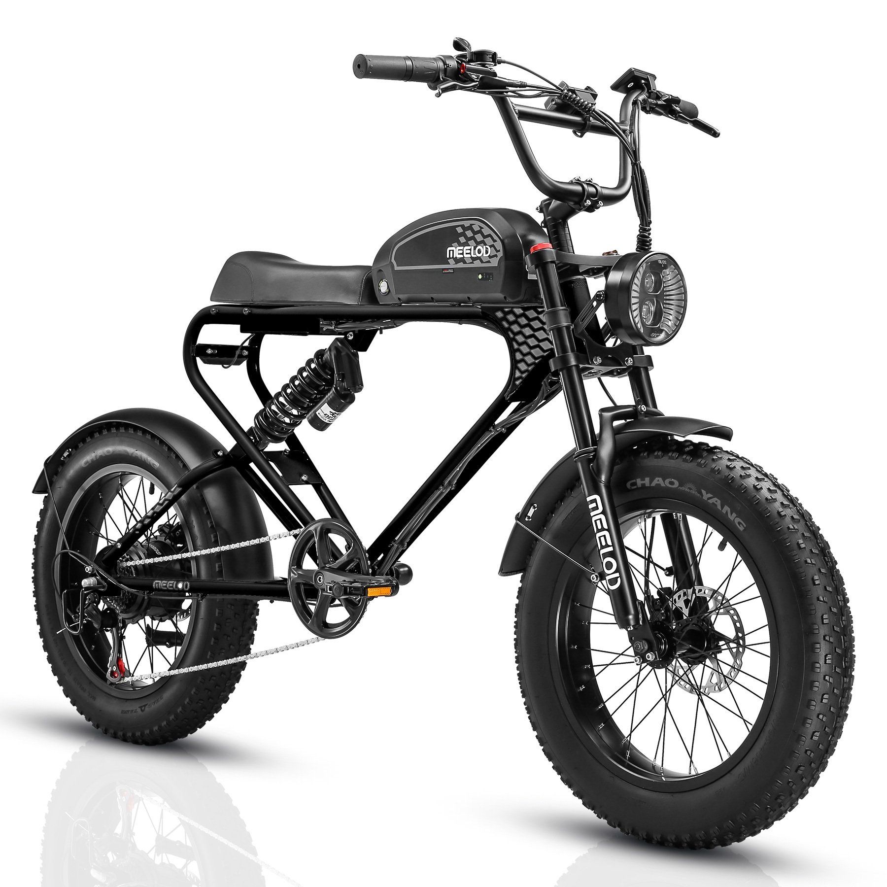 MEELOD DK300 PLUS Bicicletta elettrica stile ciclomotore retrò da 20" con batteria da 48V 20Ah