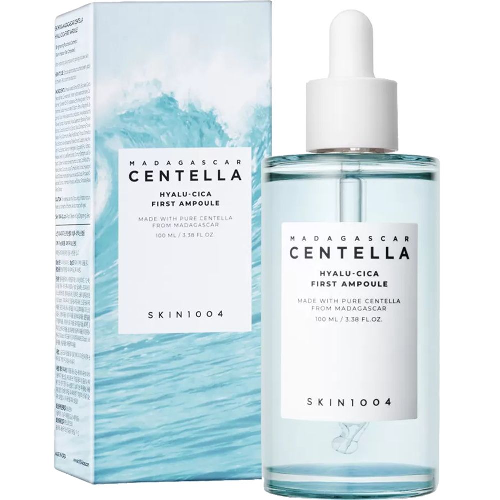 Flacone e confezione affiancati. Marchio SKIN1004 e nome del prodotto visibili.