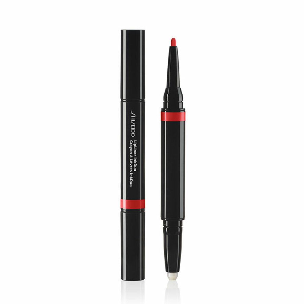 Duo matita labbra nera e rossa. Scritta: SHISEIDO Lip Liner Ink Duo. Una matita è aperta.
