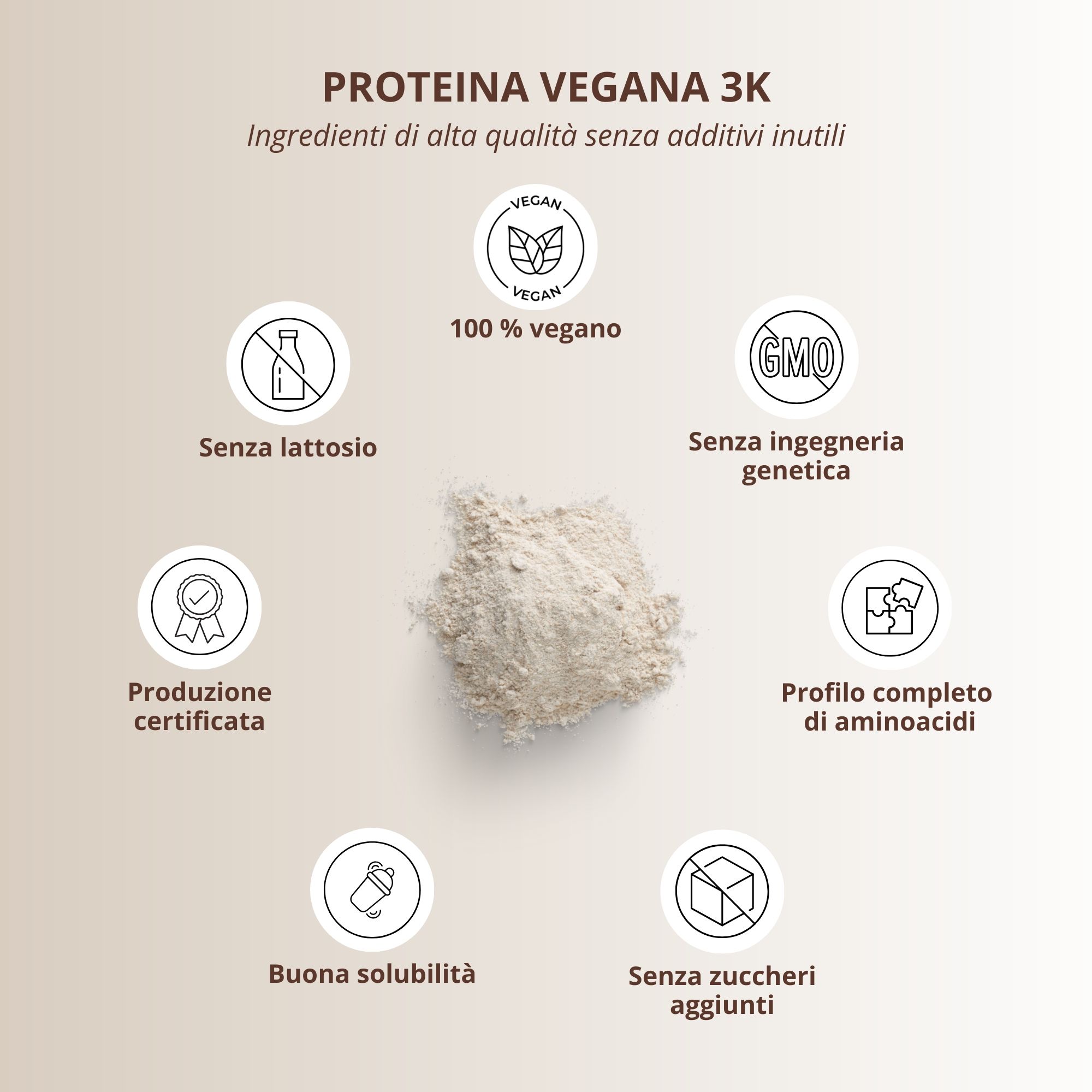 Preparazione di nutri+ Proteine Vegane in Polvere 3k in un bicchiere, consistenza cremosa, alto contenuto proteico.