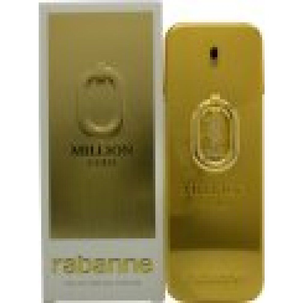 Flacone e confezione dorati. Scritta: MILLION GOLD, rabanne.