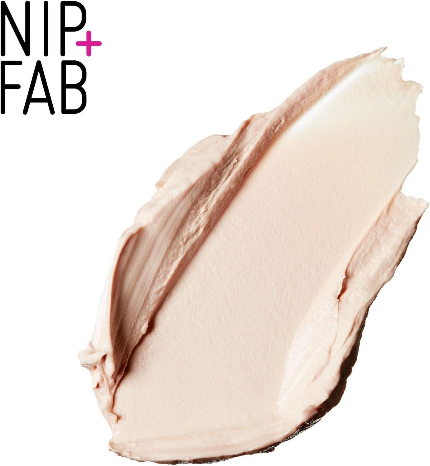 Logo Nip + Fab e maschera. Maschera su sfondo bianco.