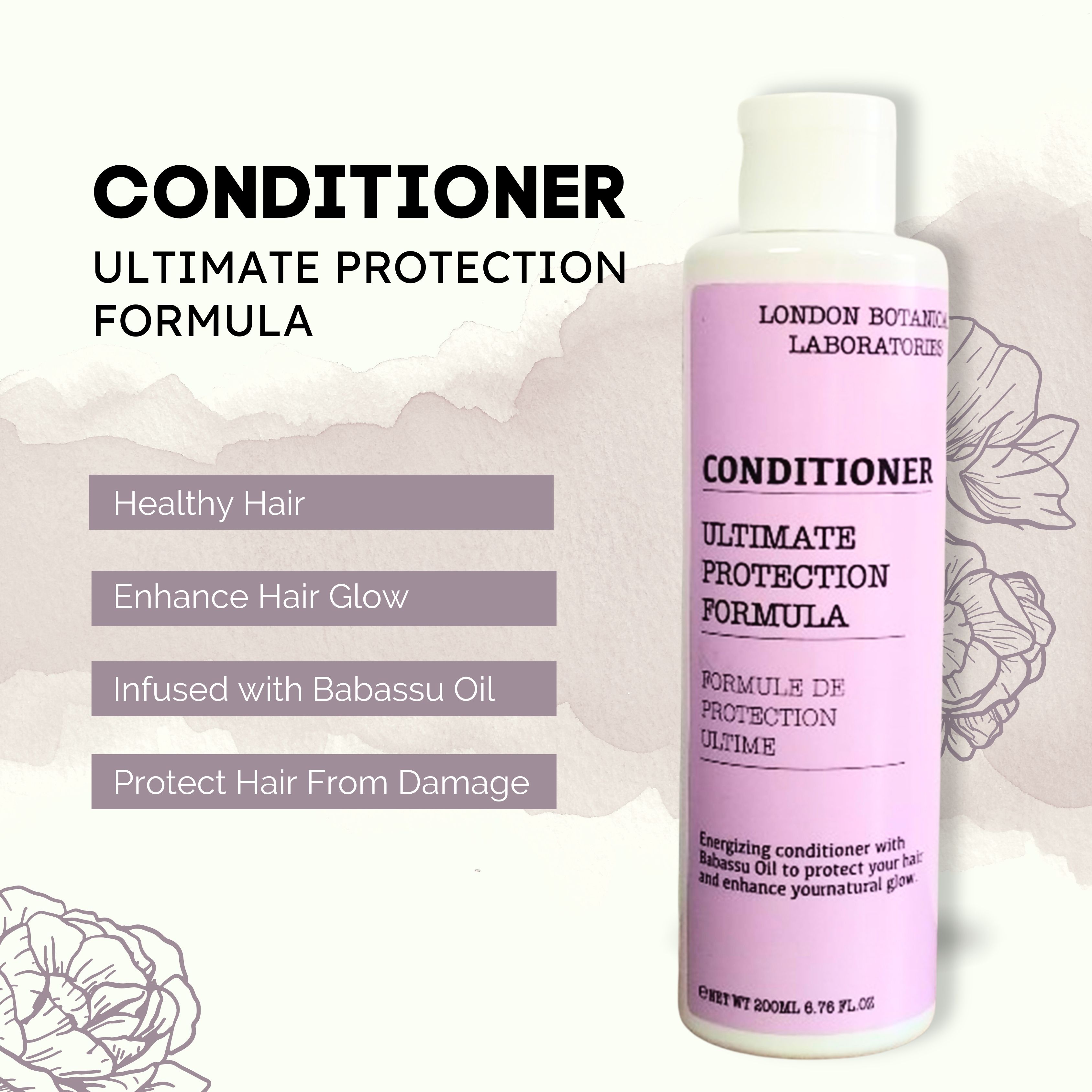 Flacone London Botanical Laboratories Balsamo Formula Protezione Totale con elenco dei benefici.