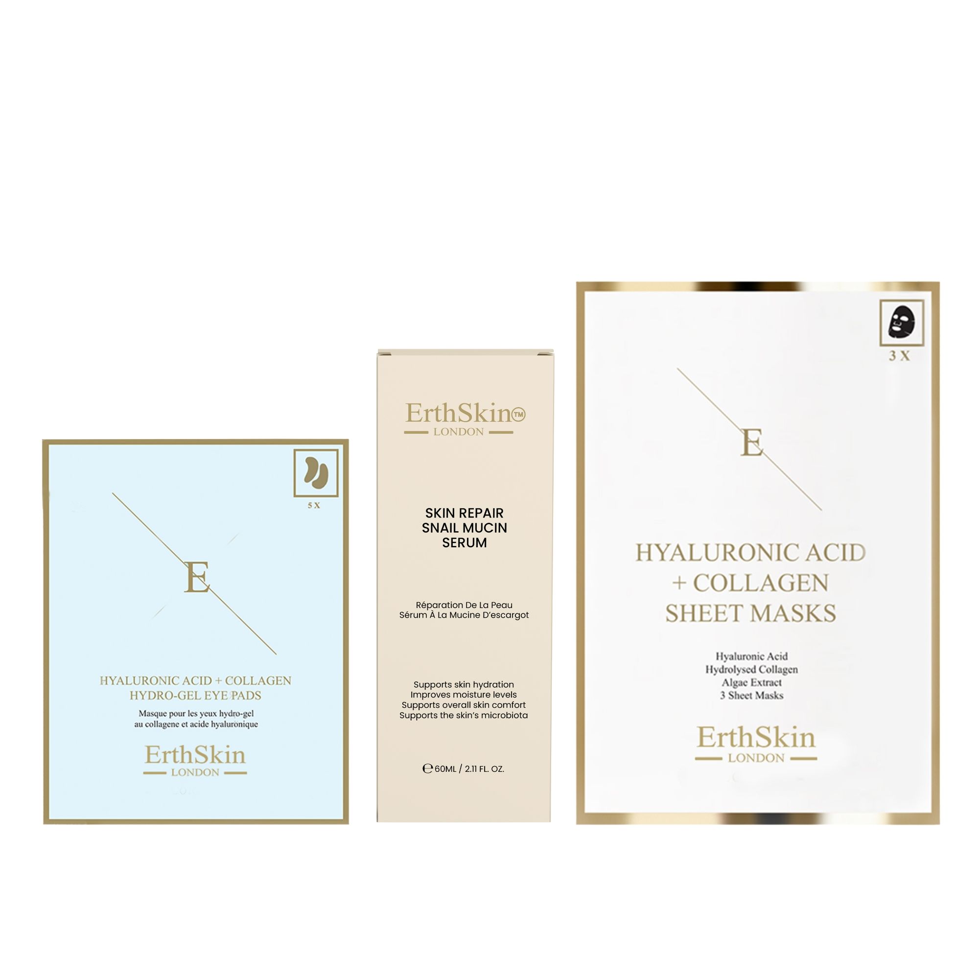 Set ErthSkin London con crema e siero alla bava di lumaca + crema SPF 50.