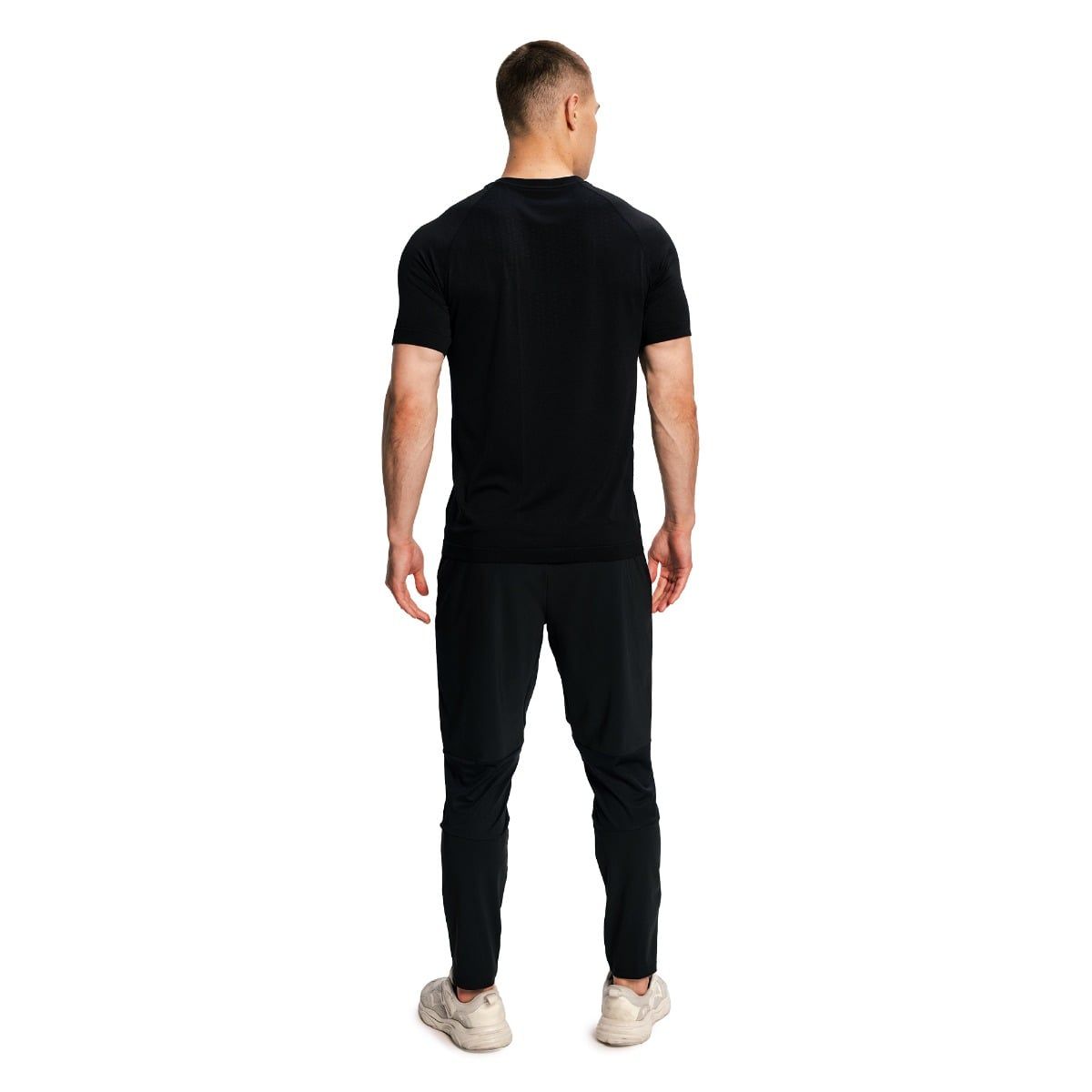 GymBeam T-shirt uomo Pulse X Running in nylon manica corta Black