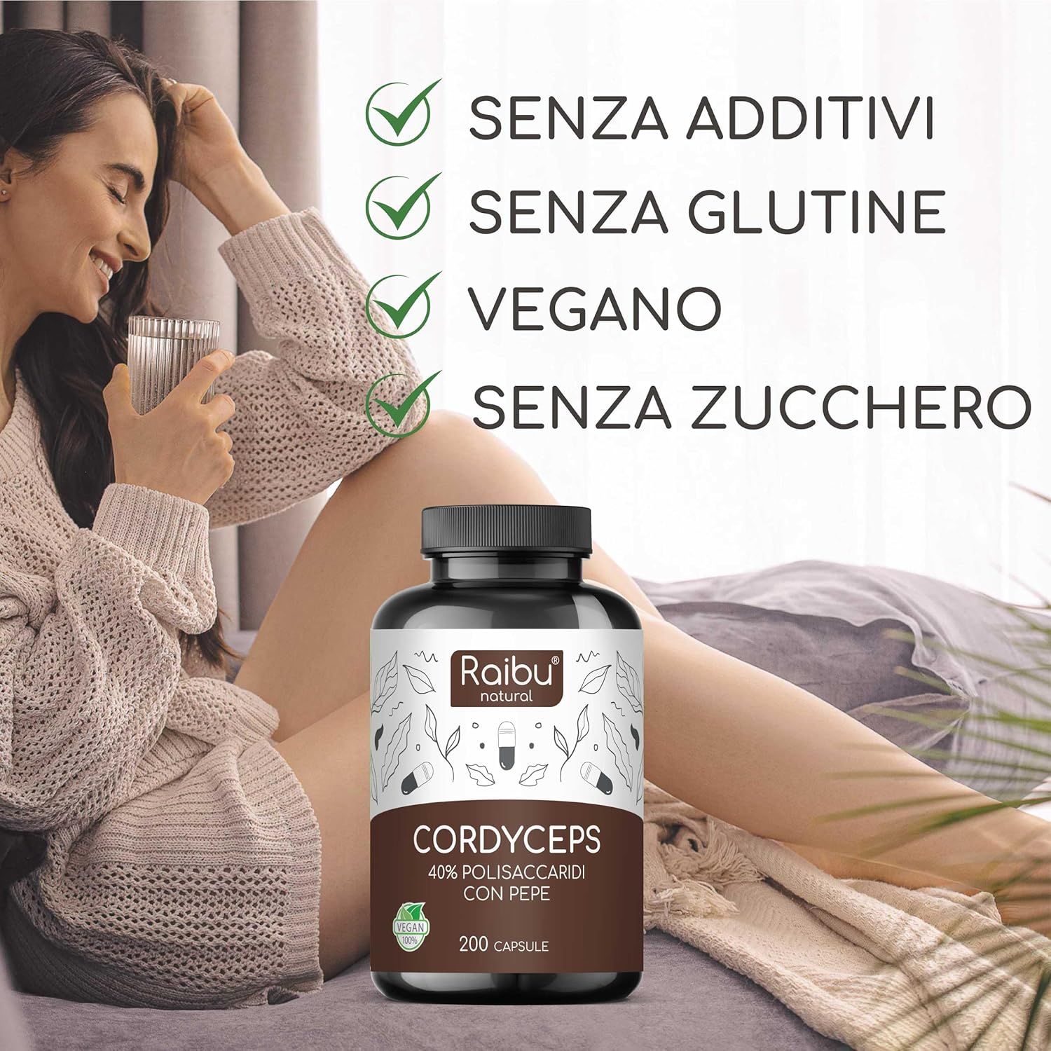 Cordyceps Capsule 700 mg Alto Dosaggio - RAIBU