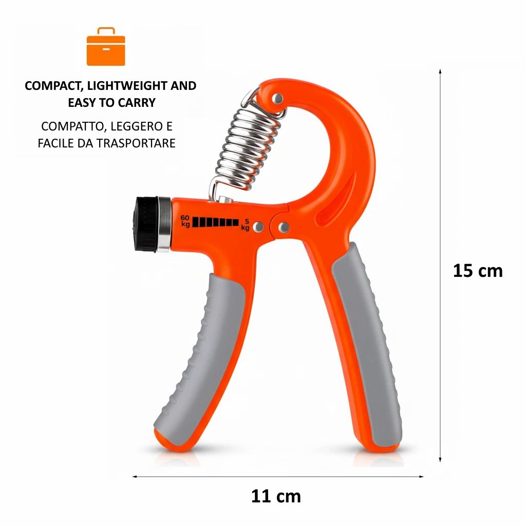 Allenatore manuale Hand Grip Regolabile 5 – 60 Kg  2 pz