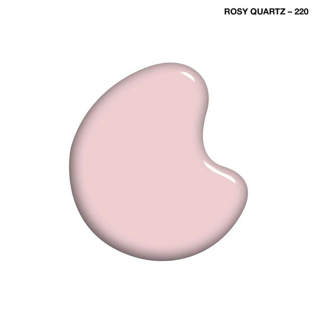 Macchia di colore di smalto rosa chiaro. Scritta: Rosy Quartz - 220.