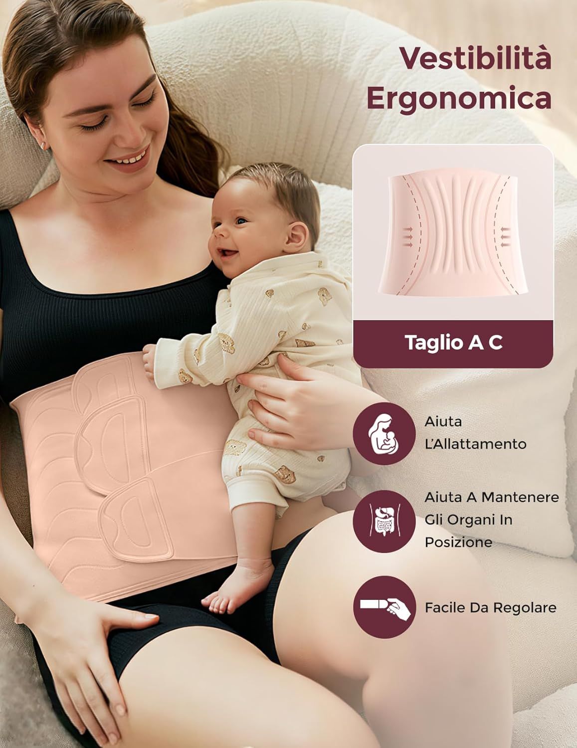 Fascia addominale post parto Momcozy Ergowrap
