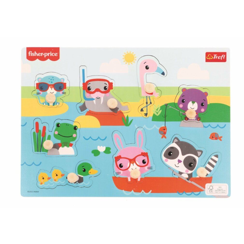 trefl Fisher Price puzzle in legno animali vicino all'acqua