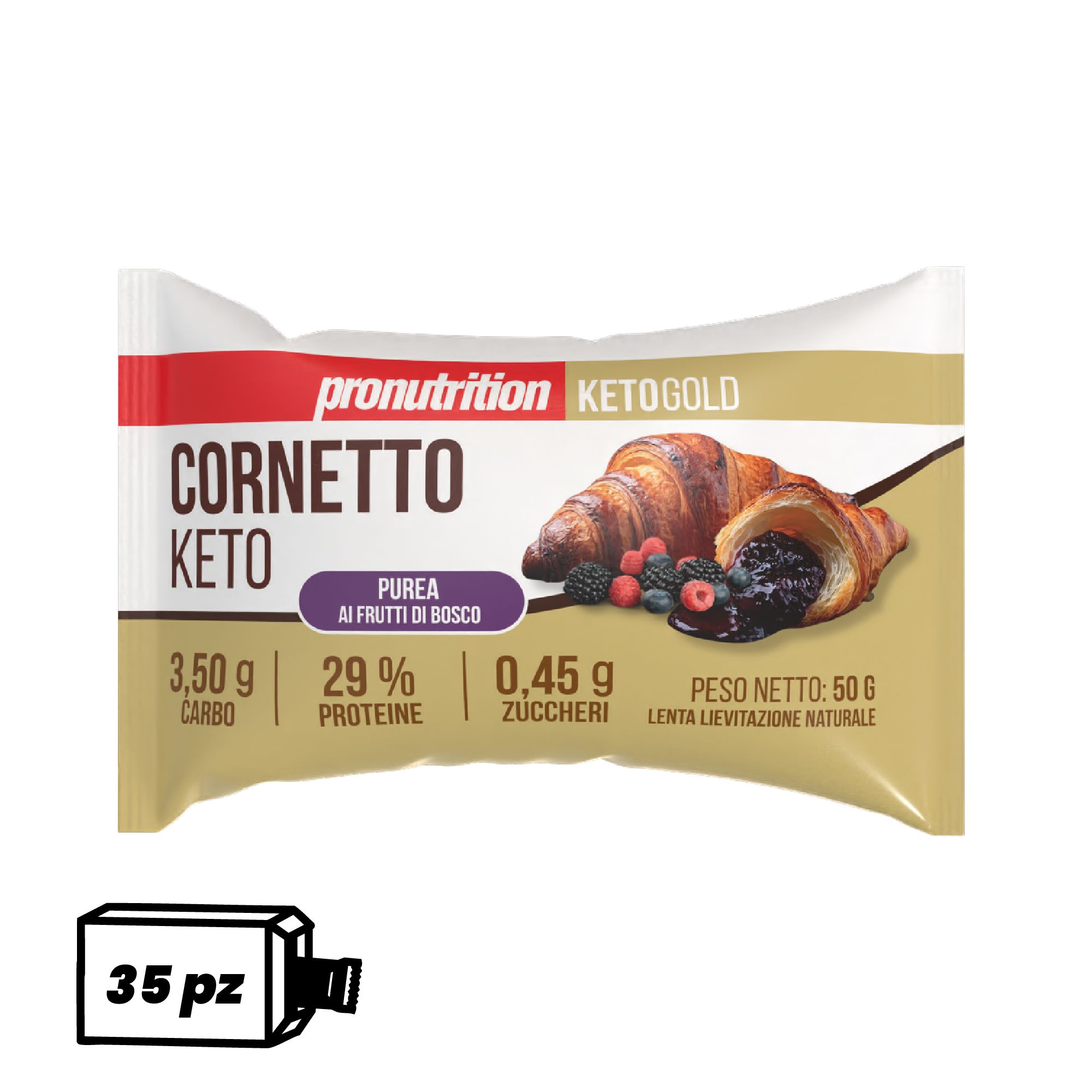 Pronutrition Cornetto keto (35 pezzi x 50 gr, Frutti di bosco)