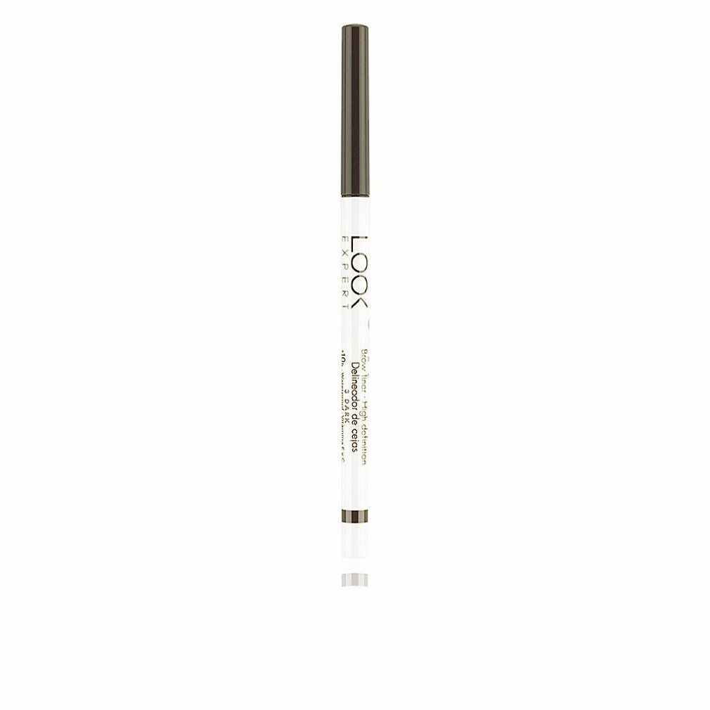 Matita per sopracciglia. Matita bianca con punta e cappuccio marrone. Scritta: LOOK. Brow Liner High Definition 3 Dark.