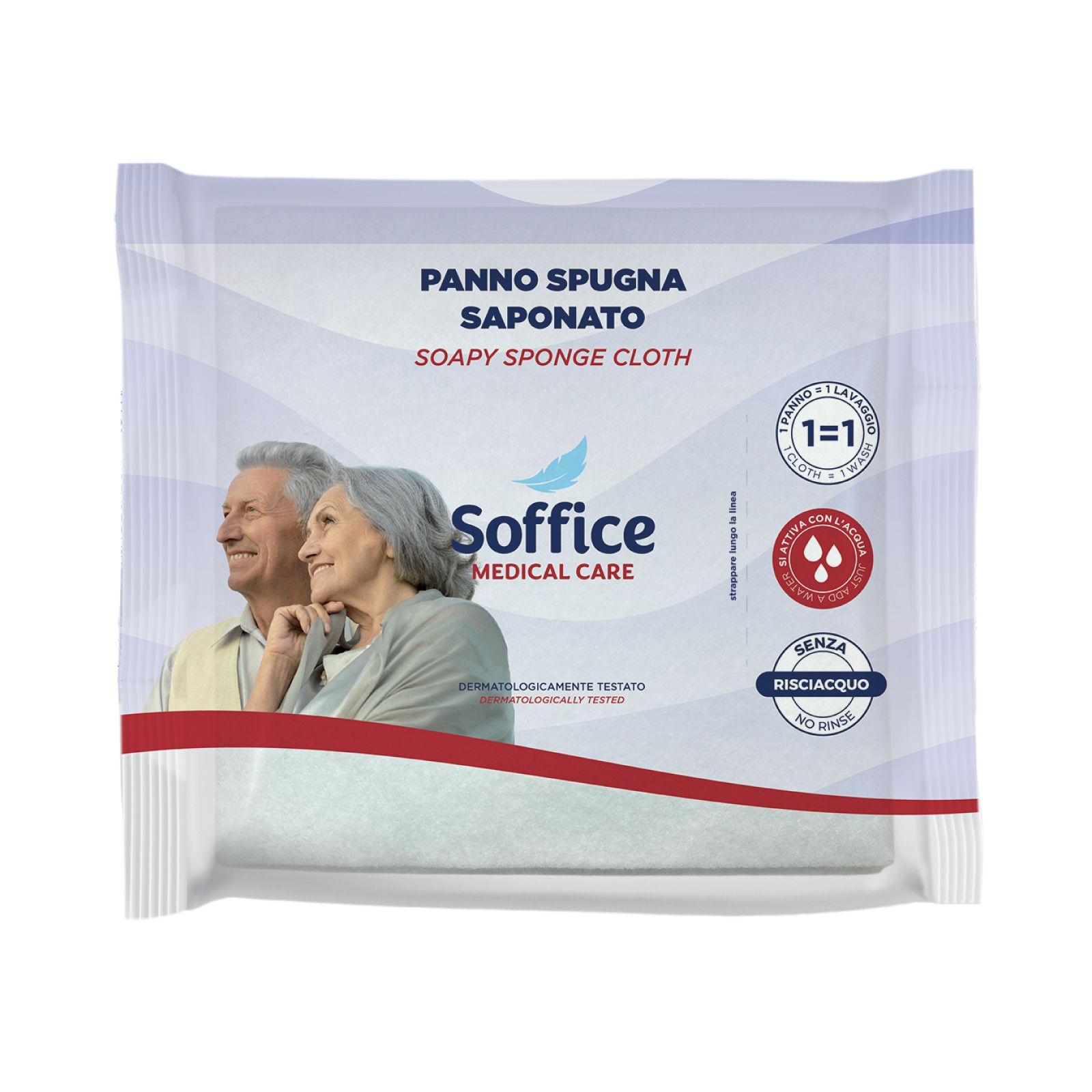 Soffice Panno Spugna Saponato per il Corpo 12 confezioni da 10 60x40 cm
