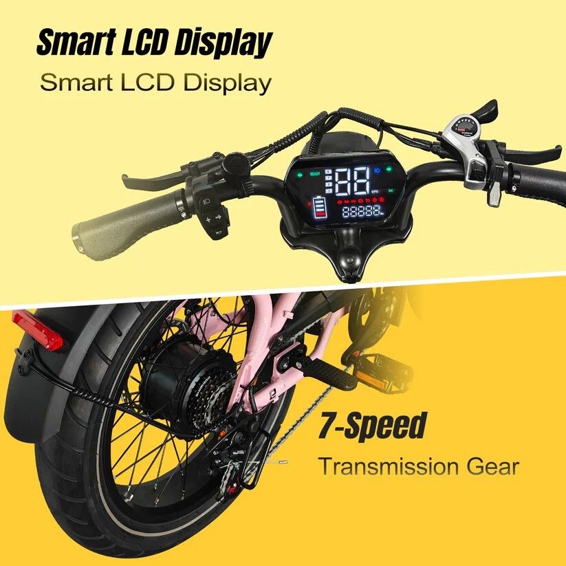 AVDL T7 Bicicletta elettrica da città con portapacchi posteriore, batteria 48V 18Ah