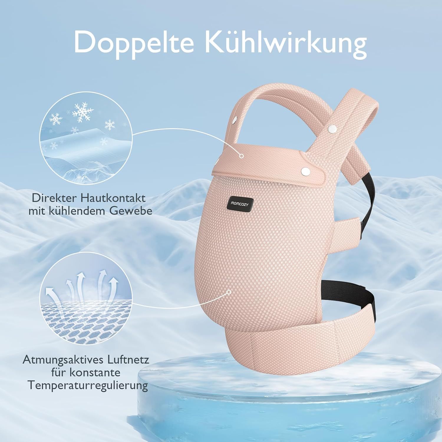 Momcozy Marsupio per Bambini Leggero e Traspirante Rosa