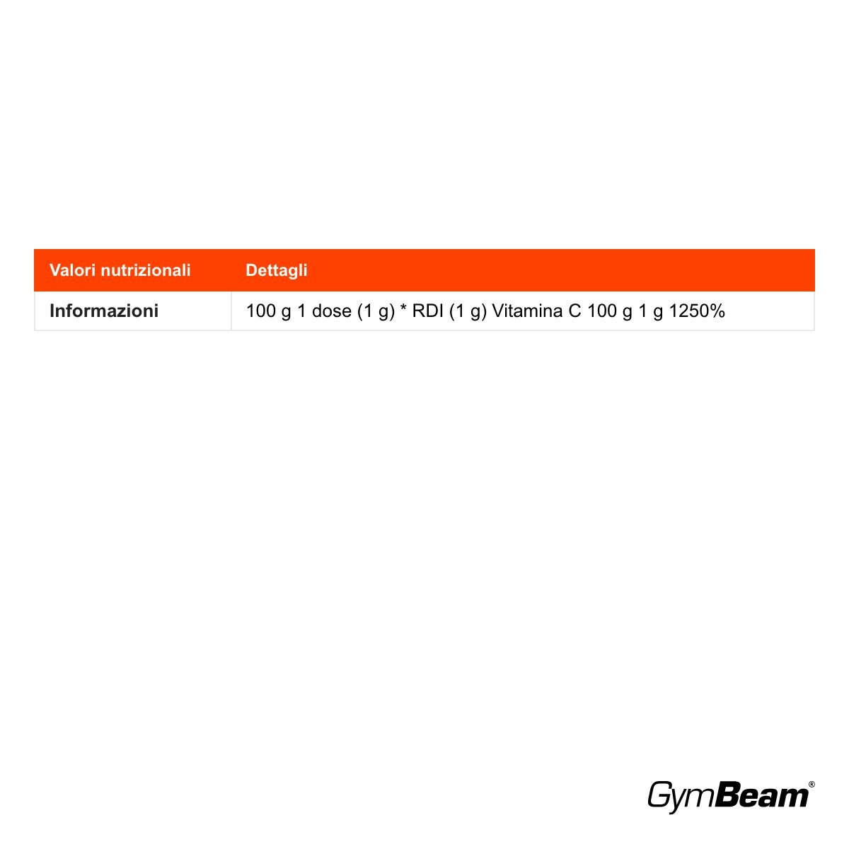 GymBeam Vitamina C in Polvere funzioni vitali, Neutro