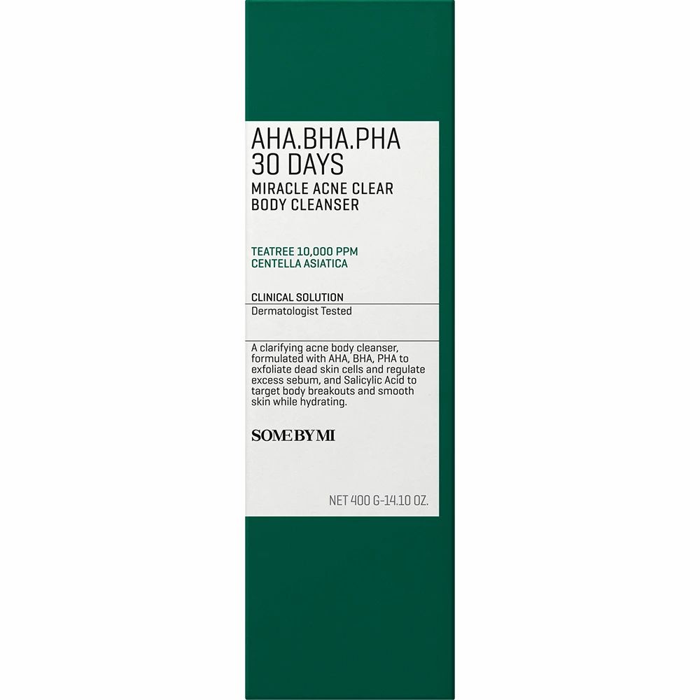 Confezione del detergente corpo SOMEBYMI AHA BHA PHA 30 giorni Miracle Acne Clear.