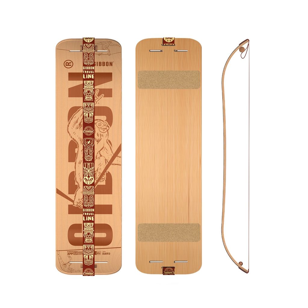 Set GIBOARD: lato superiore con grafica, lato inferiore con nastri antiscivolo, nastro separato. Legno.