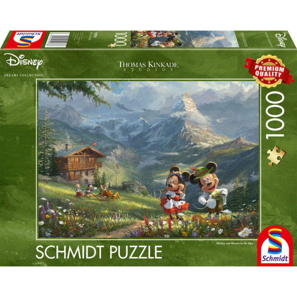 Studi Thomas Kinkade: Disney - Topolino e Minnie sulle Alpi (1000 pezzi)