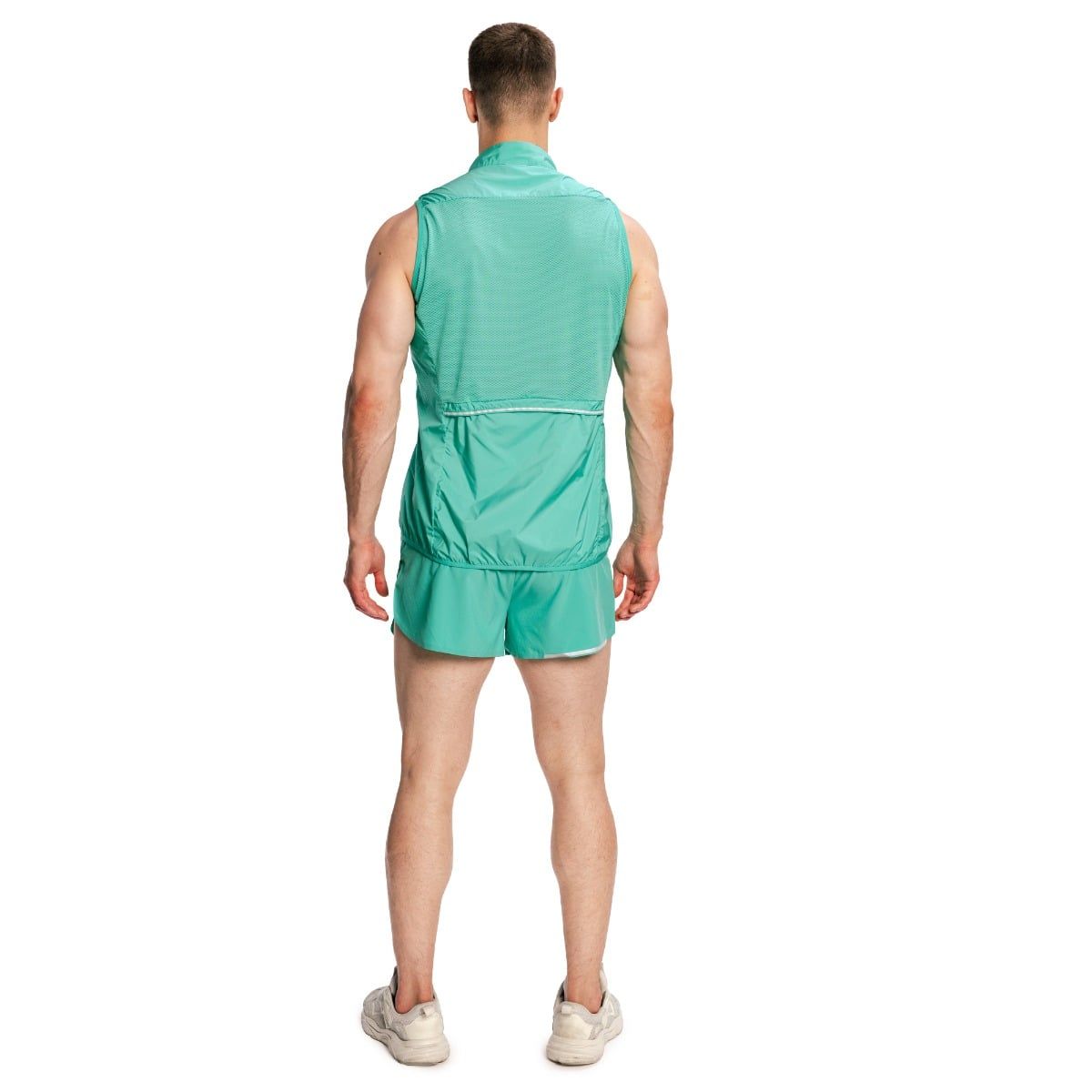 GymBeam Gilet uomo Pulse X Running slim con zip verde