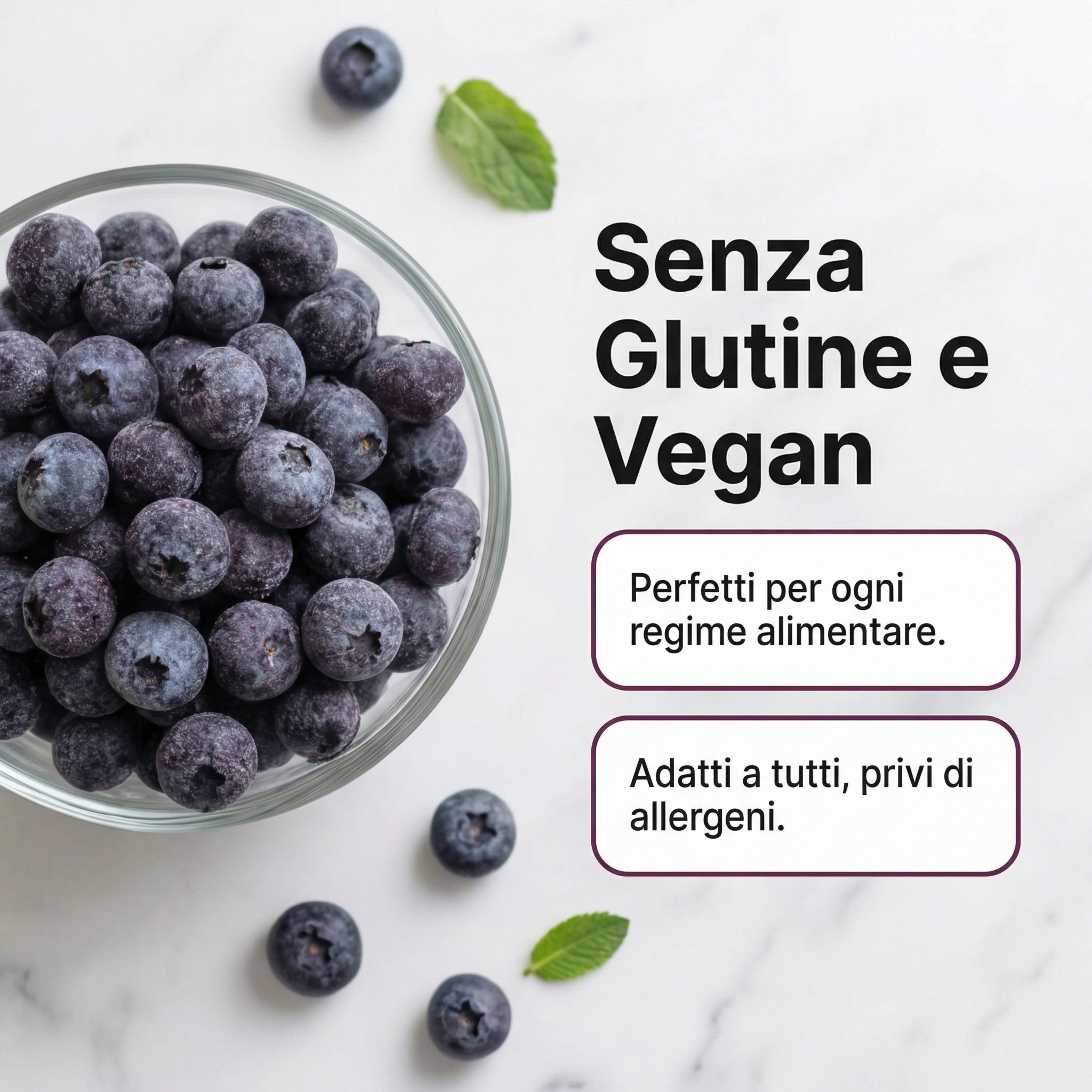 IoBoscoVivo Mirtilli liofilizzati interi bio, senza glutine, senza zuccheri aggiunti
