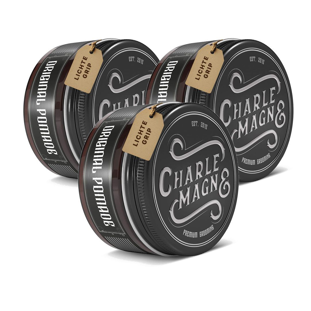 Charlemagne Pomata capelli Originale, set, cera capelli uomo a tenuta leggera e lucida, base acqua