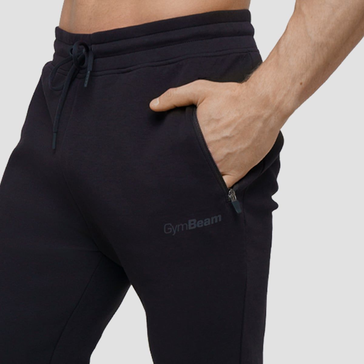 GymBeam Joggers uomo slim con cordoncino e tasche zip Agile Onyx