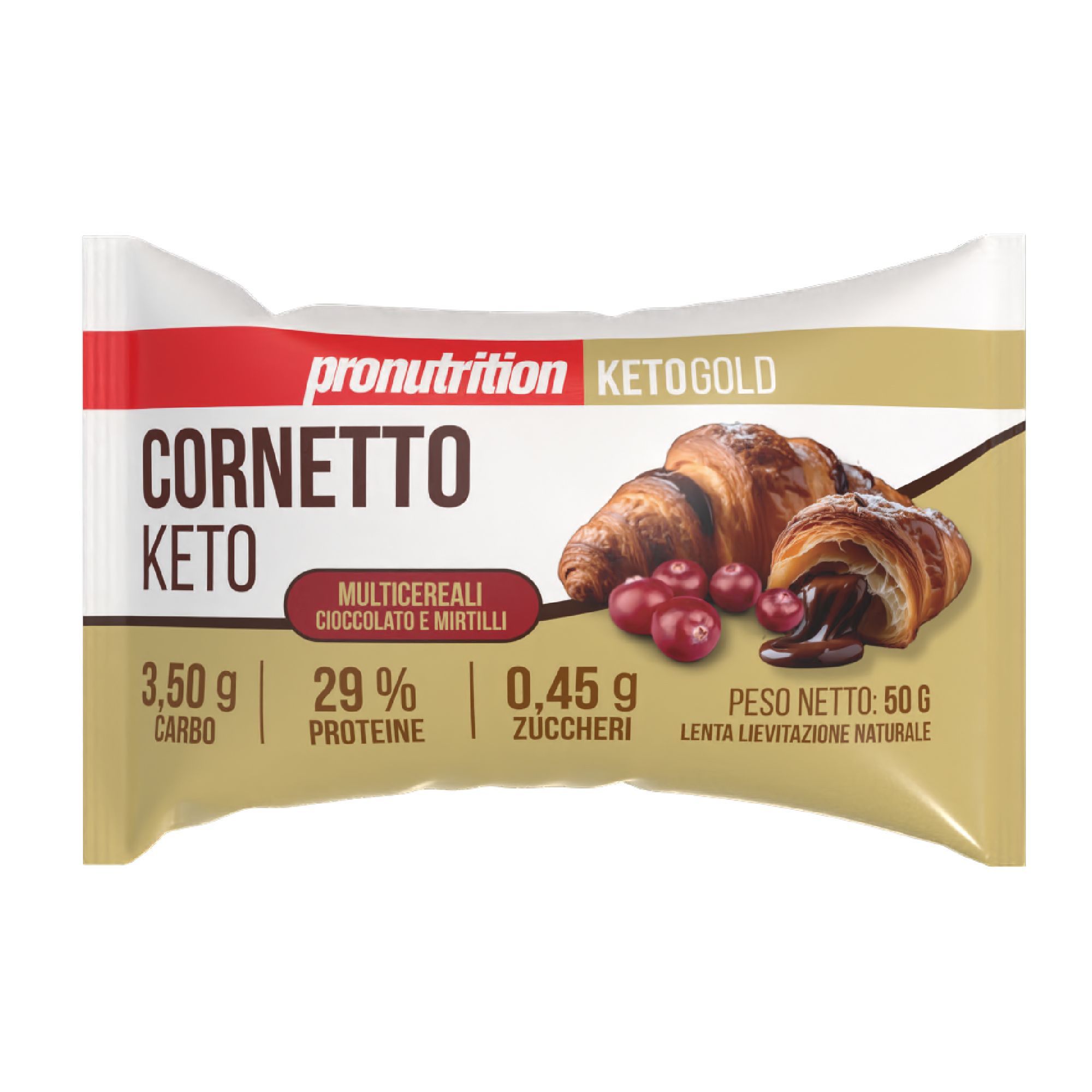 Pronutrition Cornetto keto multicereali (50 gr, Cioccolato e mirtilli)
