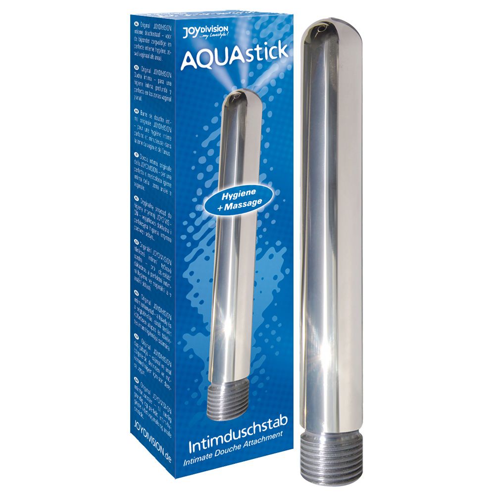Accessorio doccia argentato AQUAstick, doccia intima, in alluminio, Made in Germany.