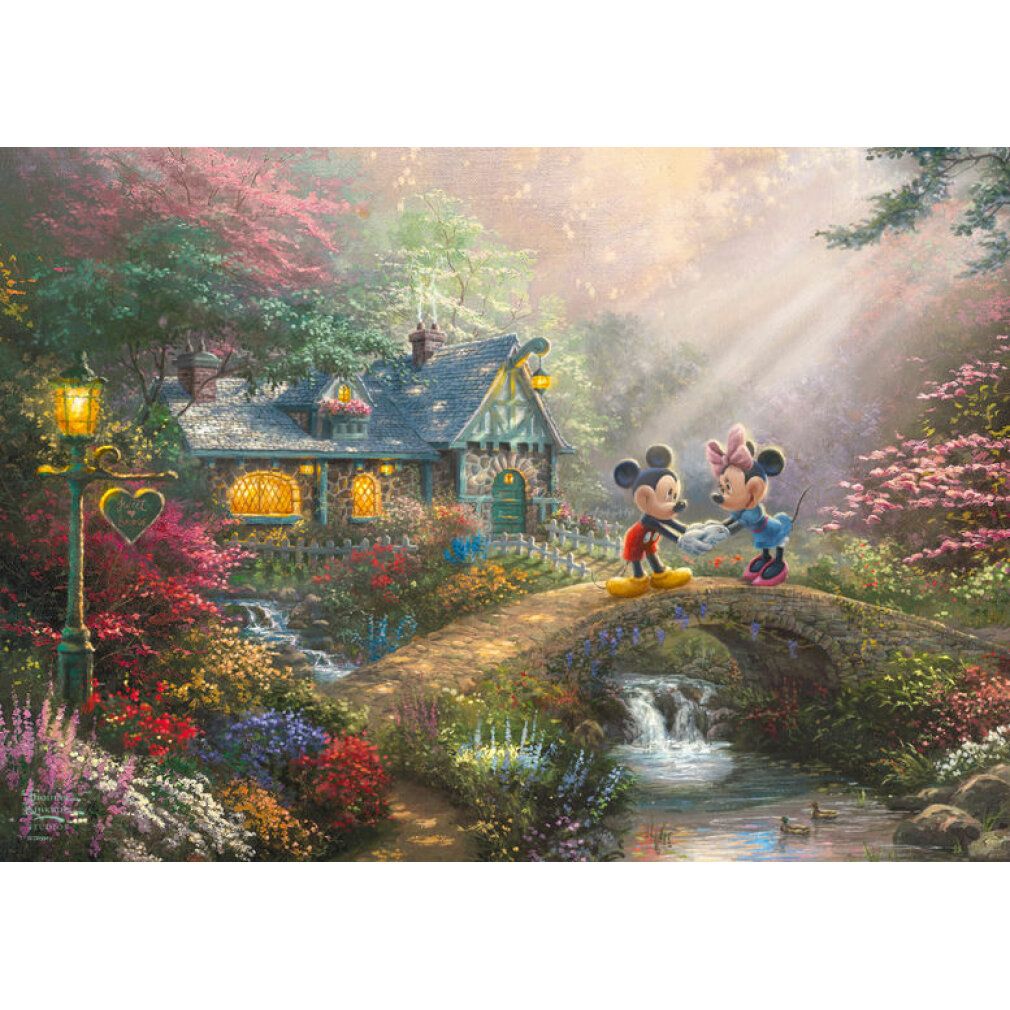 Thomas Kinkade Studios: Topolino e Minnie in una nostalgica scatola di metallo (500 pezzi)