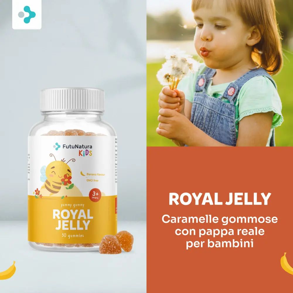 Flacone di caramelle gommose Pappa Reale per bambini, 30 pezzi, sigillo "Miglior Prezzo".
